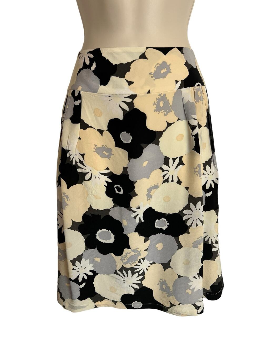 Helen Wang Silk Pencil Skirt Womens 4 Floral Midi Lined Career Designer Luxury